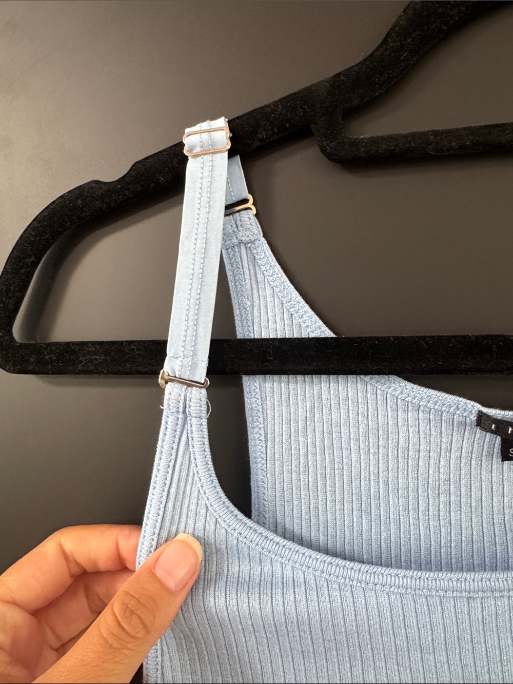 Theory Light Blue Ribbed Tank - Picture 3 of 3